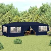 vidaXL Professionellt partytält med väggar 4x9 m blå 90 g/m²
