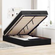 vidaXL Ottoman sängram med madrass svart 120x200 cm sammet