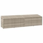 vidaXL Förvaringslåda för trädgården ljusgrå 220x50x58 cm konstrotting