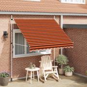vidaXL Markis manuellt infällbar 250 cm orange och brun