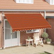 vidaXL Markis manuellt infällbar 400 cm orange och brun