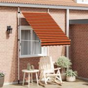 vidaXL Markis manuellt infällbar 150 cm orange och brun