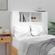 vidaXL Sänggavel med förvaring vit högglans 100x18,5x102,5 cm
