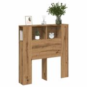 vidaXL Sänggavel m förvaring ek 100x18,5x102,5 cm konstruerat trä