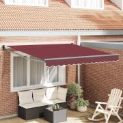 vidaXL Markis manuellt infällbar vinröd 300x250 cm