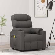 vidaXL Massagefåtölj mörkgrå tyg