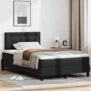 vidaXL Boxspring-säng med madrass i svart - liten dubbel, syntetläder.