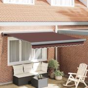 vidaXL Markis manuellt infällbar 300x250 cm brun