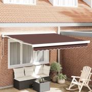 vidaXL Markis automatiskt infällbar brun 300x250 cm
