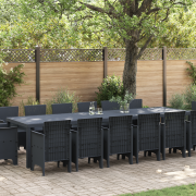vidaXL 15 Delar Trädgårdsmöbelset Antracit Poly-Rattan