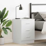 vidaXL Sängbord vit 38x35x56 cm konstruerat trä
