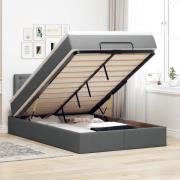 vidaXL Ottomansk säng med madrass och LED-lampor mörkgrå 120x190cm tyg