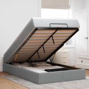 vidaXL Ottoman sängram med madrass ljusgrå 120x190 cm tyg