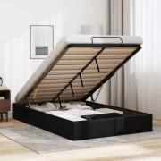 vidaXL Ottoman sängram utan madrass svart 120x190 cm konstläder