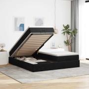 vidaXL Ottoman sängram med madrasser svart 180x200 cm sammet