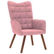 vidaXL Vilstol rosa sammet
