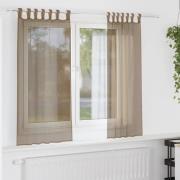 vidaXL Voile gardiner med öglor 2 st ljusbrun 140x140 cm