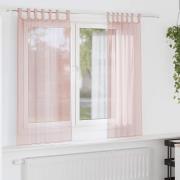vidaXL Voile gardiner med stångfickor 2 st ljusrosa