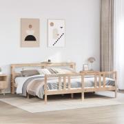 vidaXL Sängram med huvudgavel 180x200 cm massiv furu