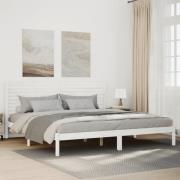 vidaXL Sängram utan madrass extra lång vit 200x220 cm massivt trä