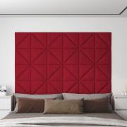 vidaXL Väggpaneler 12 st vinröd 30x30 cm sammet 0,54 m²
