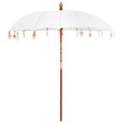 vidaXL Parasoll Kräm x 250 cm Bomull och massivt trä