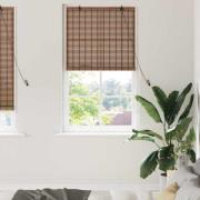 vidaXL Fönsterpersienn med gardiner Brun 80 x 220 cm Bambu