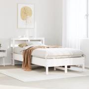 vidaXL Sängram utan madrass vit 90x190 cm massiv furu