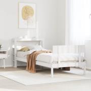 vidaXL Sängram utan madrass vit 90x190 cm massiv furu