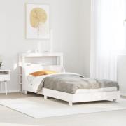 vidaXL Sängram utan madrass vit 90x190 cm massiv furu