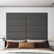 vidaXL Väggpaneler 12 st mörkgrå 90x30 cm tyg 3,24 m²