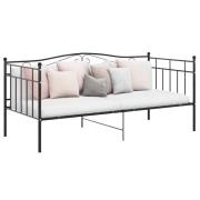 vidaXL Sängram bäddsoffa svart metall 90x200 cm