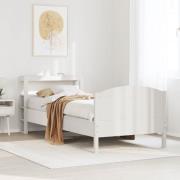 vidaXL Sängram utan madrass vit 90x190 cm massiv furu