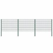 vidaXL Staketpanel med stolpar järn 522x120 cm grön