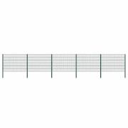 vidaXL Staketpanel med stolpar järn 867x120 cm grön