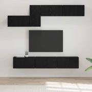 vidaXL TV-bänkset 7 pcs Svart ek 60 x 30 x 30 cm Konstruerat trä