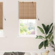 vidaXL Rullgardin med gardiner Ljusbrun 100 x 220 cm Bambu