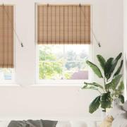 vidaXL Rullgardin med gardiner Natur 110 x 220 cm Bambu