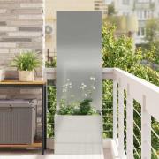 vidaXL Trädgårdsplanterare med dekorativ panel Silver 50 x 140 cm