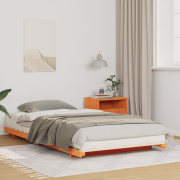 vidaXL Sängram Vaxbrun 100 x 200 cm Massiv furu