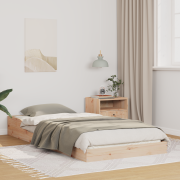 vidaXL Sängram Brun 100 x 220 cm Massiv furu