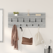 vidaXL Väggmonterad Klädhängare med hylla Grå sonoma 100 x 40 x 12 cm
