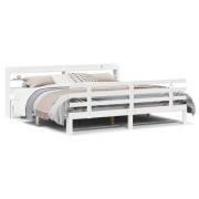 vidaXL Sängram med huvudgavel utan madrass vit 200x200 cm