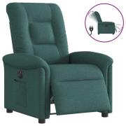 vidaXL Elektrisk reclinerfåtölj mörkgrön tyg