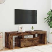 vidaXL Tv-bänk med LED-belysning rökfärgad ek 120x35x40 cm