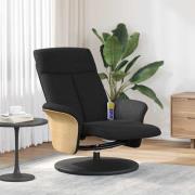 vidaXL Massagefåtölj med fotstöd svart tyg