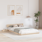 vidaXL Sängram med Sängbord 120x190cm Massiv Trä