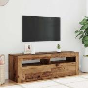 vidaXL TV-bänk med LED-lampor åldrat trä 120x35x40 cm konstruerat trä