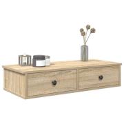vidaXL Vägghylla med lådor sonoma-ek 80x34x17 cm konstruerat trä