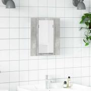 vidaXL Spegelskåp med LED betonggrå 40x12x45 cm akryl